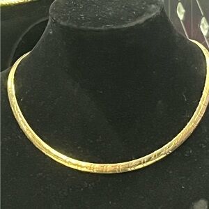 18k Gold Technibond mirrored dome omega polished flexible necklace vintage HSN